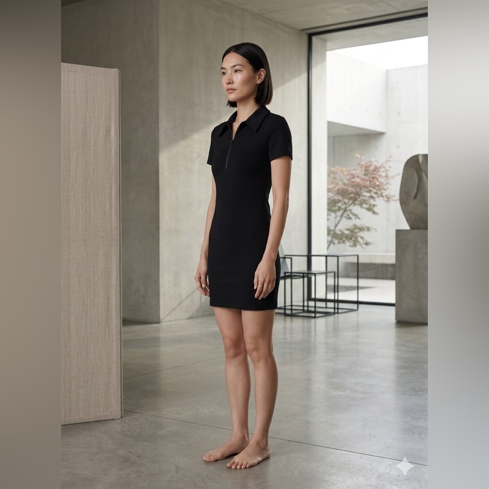 Frank & Oak Mini Minimalist Modern Black Dress , size XS